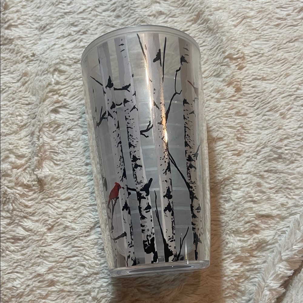 Birch Tree tervis  Tumbler with Red Bird